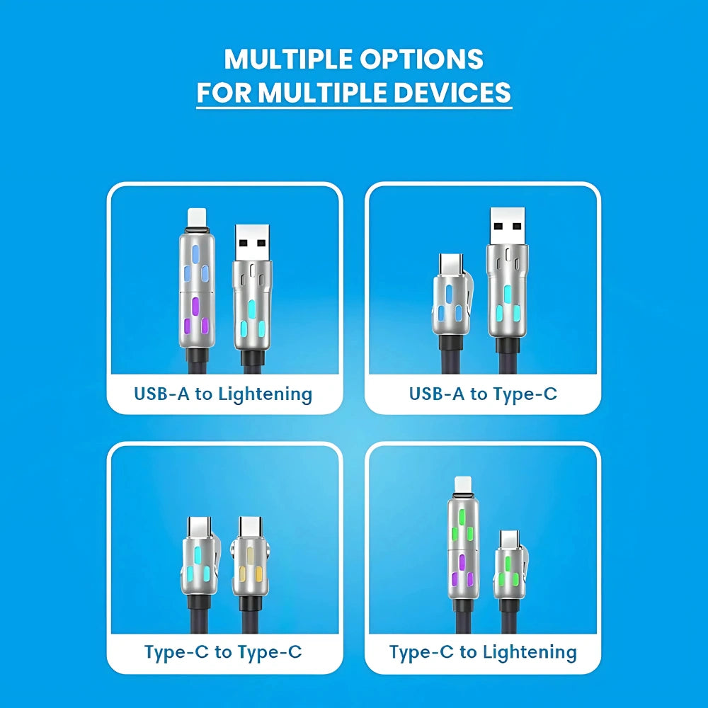 كابل شحن USB متعدد 4 في 1