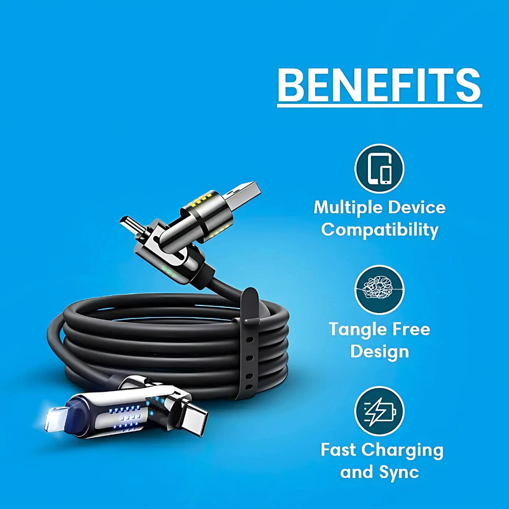 كابل شحن USB متعدد 4 في 1