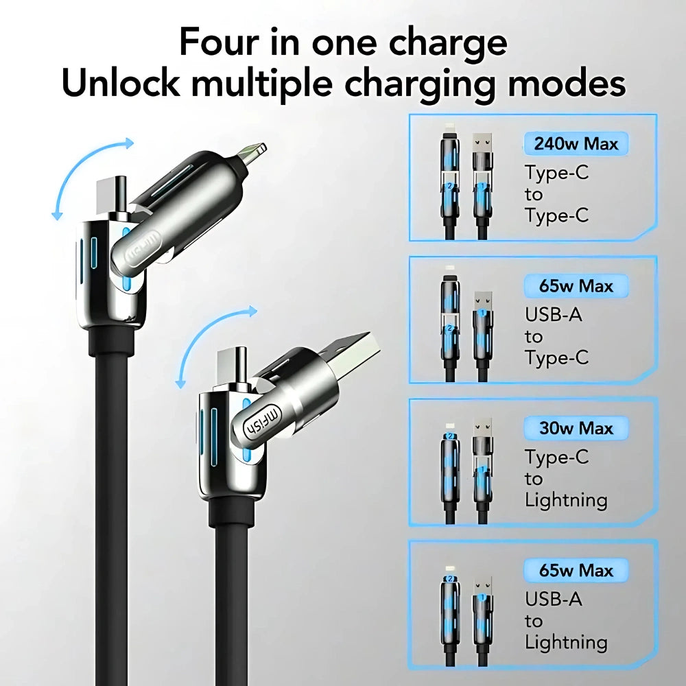 كابل شحن USB متعدد 4 في 1
