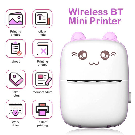 Mini HD Portable Label Thermal Printer Endurance Bluetooth Printer for Student