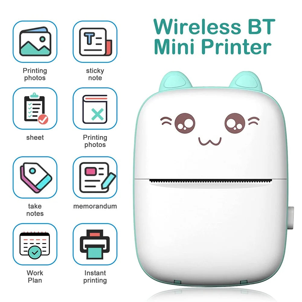 Mini HD Portable Label Thermal Printer Endurance Bluetooth Printer for Student
