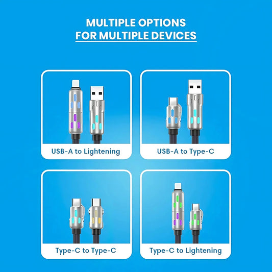 كابل شحن USB متعدد 4 في 1