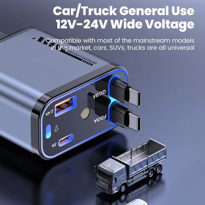 5-in-1 Super Fast Car Charger 66W